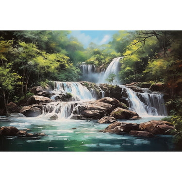 canvas of Waterfalls in Acrylic